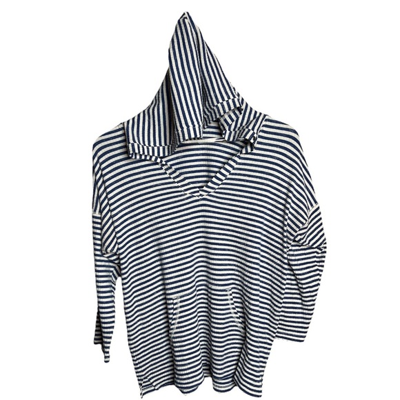 Chap’s Women’s Hooded Striped Pullover Sweater Top - Picture 1 of 6